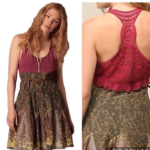 Free People Pink and Green Dress - Picture 1 of 10